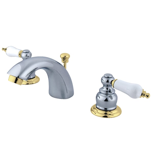 KB944B Mini-Widespread Bathroom Faucet, Polished Chrome/Polished Brass